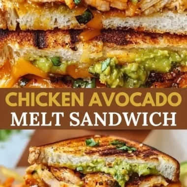 Delicious Chicken Avocado Melt Sandwich loaded with fresh ingredients.