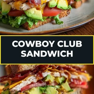 Delicious Cowboy Club Sandwich with layers of meat, lettuce, and tomato.