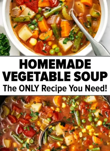 Bowl of easy vegetable soup filled with colorful, fresh ingredients.
