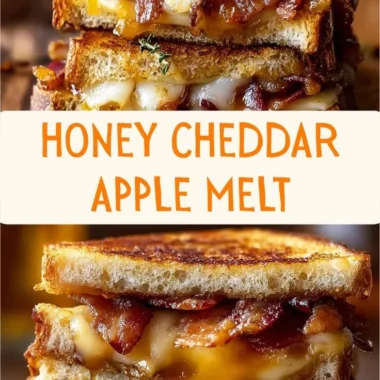 Hot Honey Apple Cheddar Beef Bacon Grilled Cheese sandwich on a plate