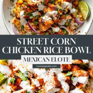 Delicious Street Corn Chicken Rice Bowl with vibrant toppings