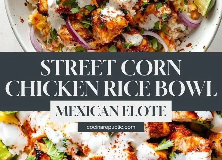 Delicious Street Corn Chicken Rice Bowl with vibrant toppings
