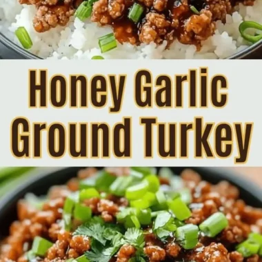 Honey garlic turkey dish served in a bowl, garnished with herbs