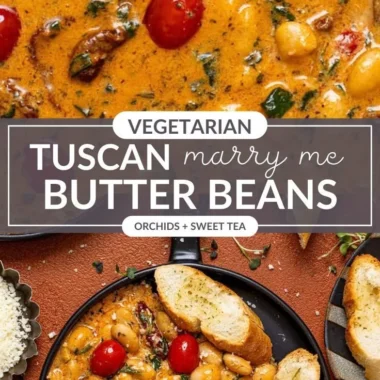 Delicious Tuscan 'Marry Me' Butter Beans dish garnished and ready to serve.