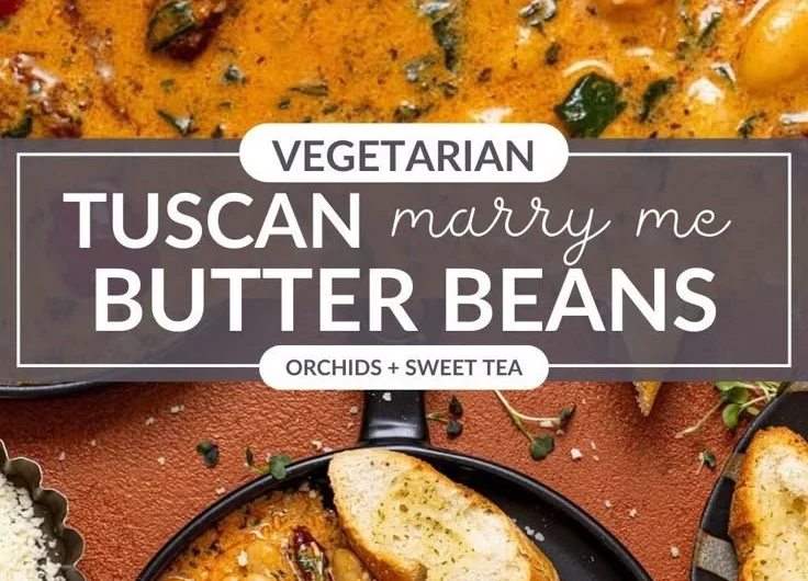 Delicious Tuscan 'Marry Me' Butter Beans dish garnished and ready to serve.