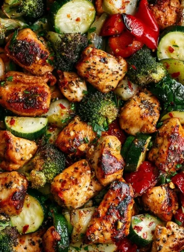 Crispy air fryer chicken served with colorful veggies