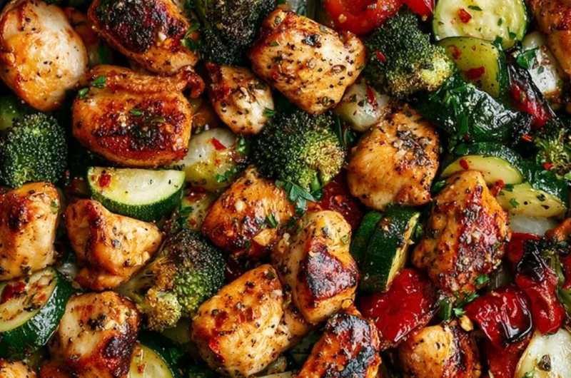 Crispy air fryer chicken served with colorful veggies