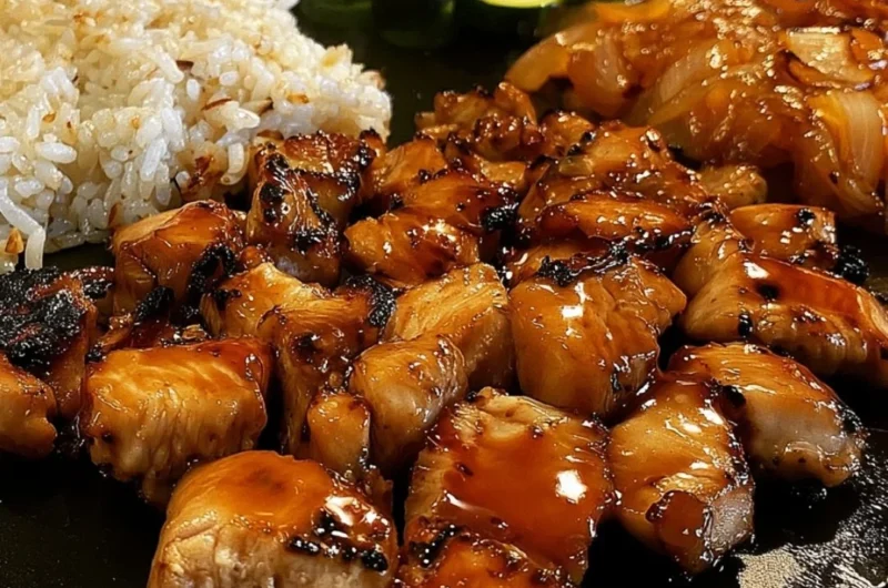 Delicious Blackstone Hibachi Chicken cooked to perfection on a grill