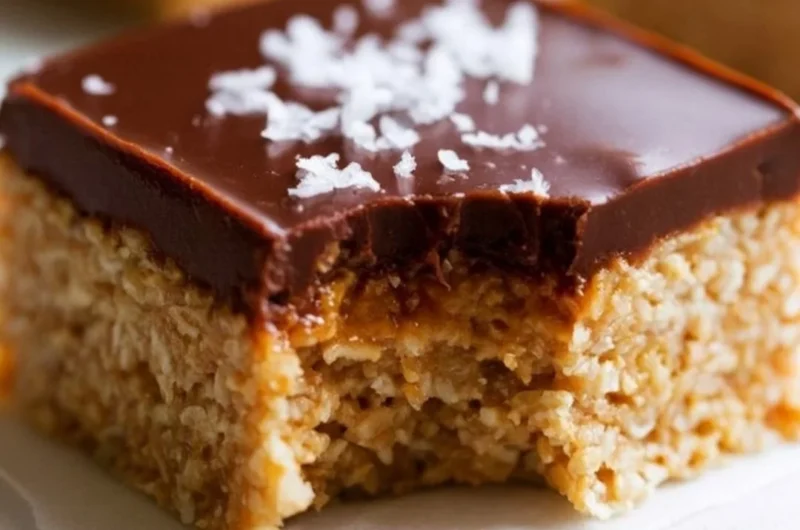 Delicious chocolate peanut butter oatmeal bars, perfect for snacks or desserts