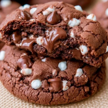 A variety of freshly baked cookies on a wooden table.