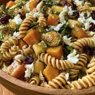 Fall Harvest Pasta Salad with Butternut Squash - colorful and healthy dish