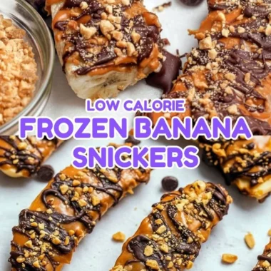 Delicious frozen banana Snickers treats topped with chocolate and nuts.
