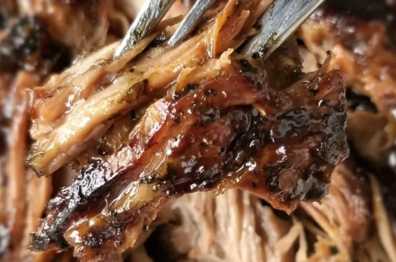 Slow cooker balsamic pork roast with brown sugar seasoning