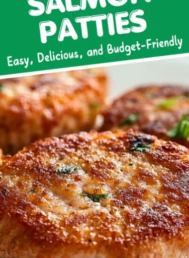 Southern-style salmon patties served on a plate with lemon wedges