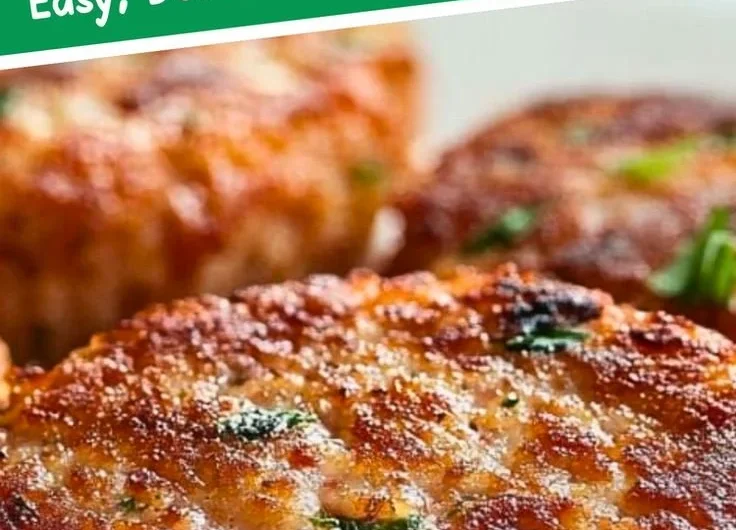 Southern-style salmon patties served on a plate with lemon wedges