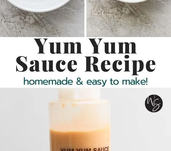 Homemade Yum Yum Sauce in a bowl with fresh ingredients