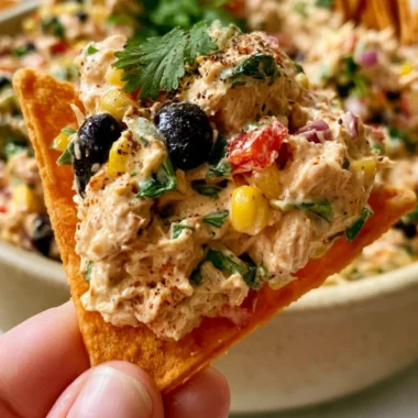 High-protein Southwest Chicken Salad with fresh ingredients and vibrant colors