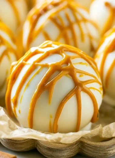 Delicious pumpkin cake pops decorated for a cozy fall treat