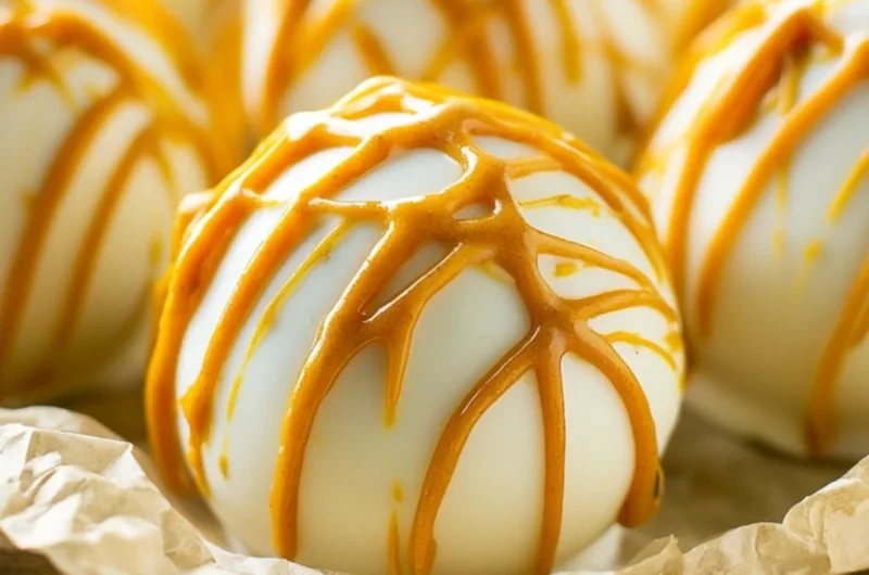 Delicious pumpkin cake pops decorated for a cozy fall treat
