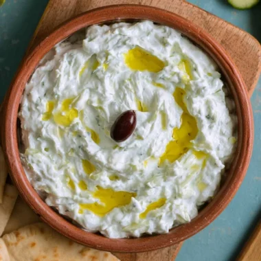 Authentic Greek tzatziki recipe with yogurt, cucumber, and garlic