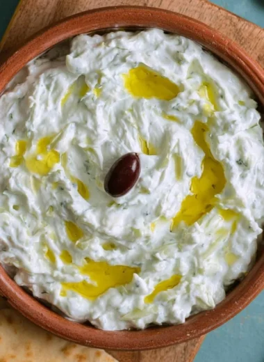 Authentic Greek tzatziki recipe with yogurt, cucumber, and garlic