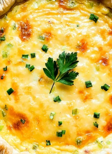 Cozy Classic Quiche Lorraine with bacon and cheese in a flaky crust